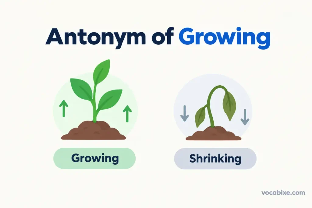 Antonyms of Growing