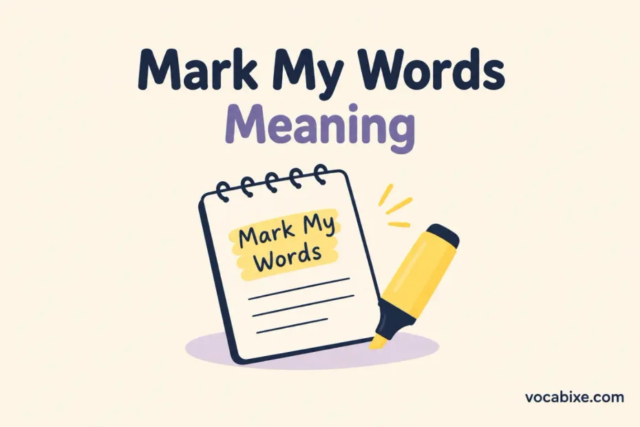Meaning of Mark My Words
