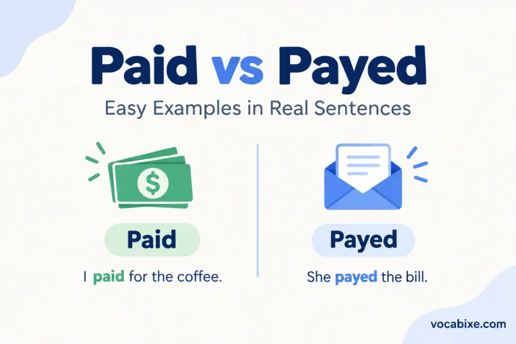 Paid vs Payed Easy Examples in Real Sentences