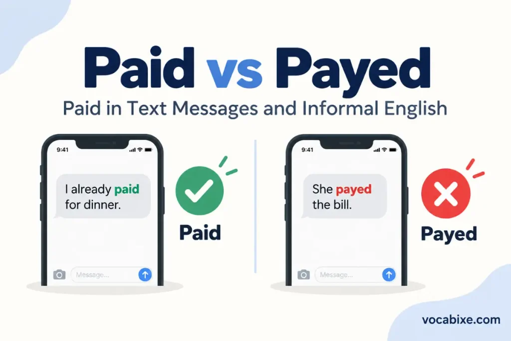 Paid vs Payed: Paid in Text Messages and Informal English