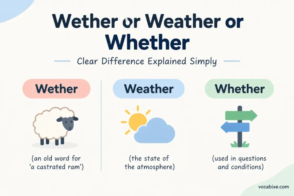 Wether or Weather or Whether Clear Difference Explained Simply
