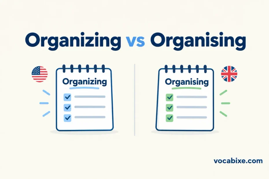 Organising vs Organizing