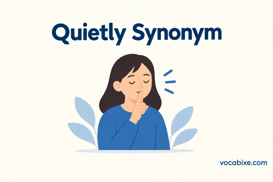 Another word for Quietly
